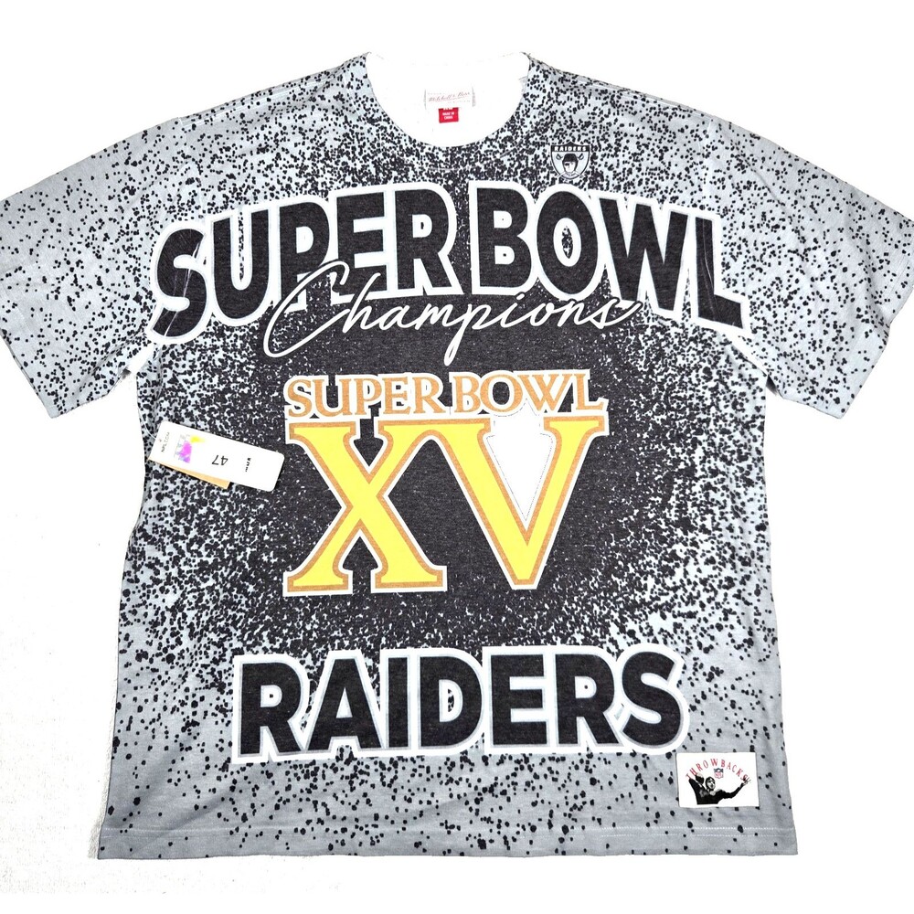 Mitchell And Ness Throwback T-shirt Super Bowl 15 Raiders Eagles Size XL NWT